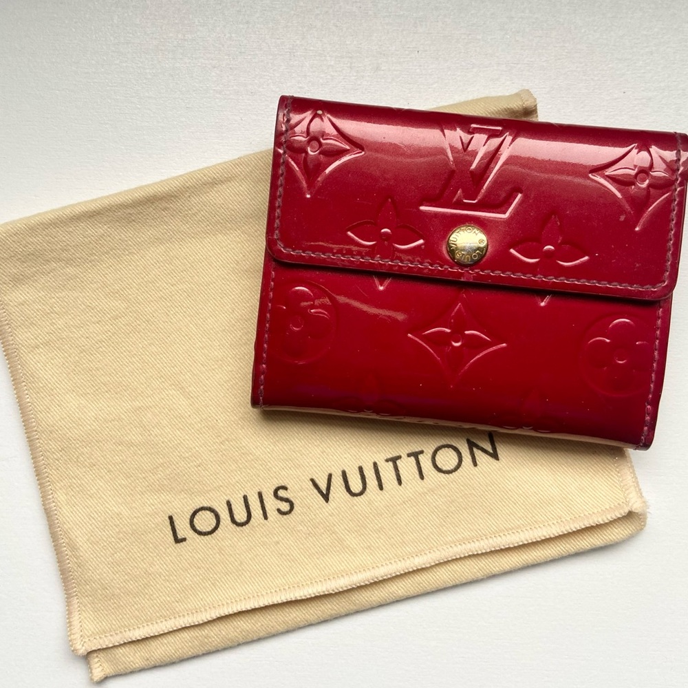 Louis Vuitton red vernis French wallet
